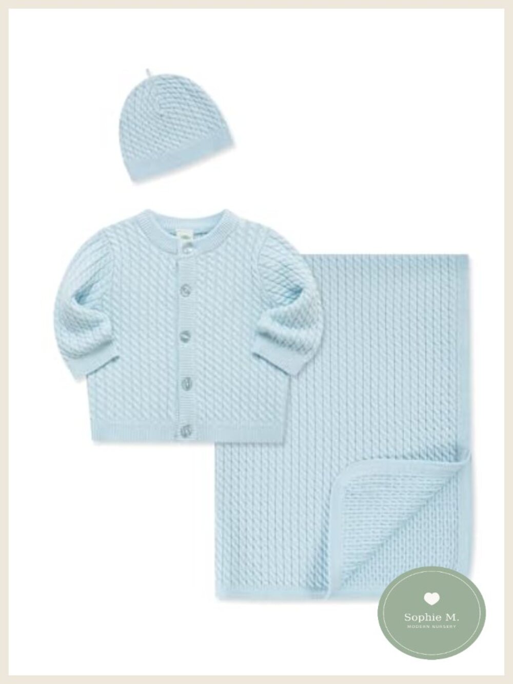 Little Me Cable Knit Sweater and Blanket Gift Set Baby Shower Layette